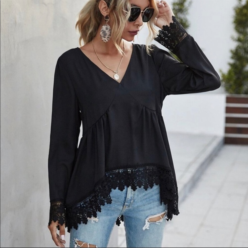 🆕🖤 BABYDOLL LACE TOP 🖤🆕 - Picture 4 of 6